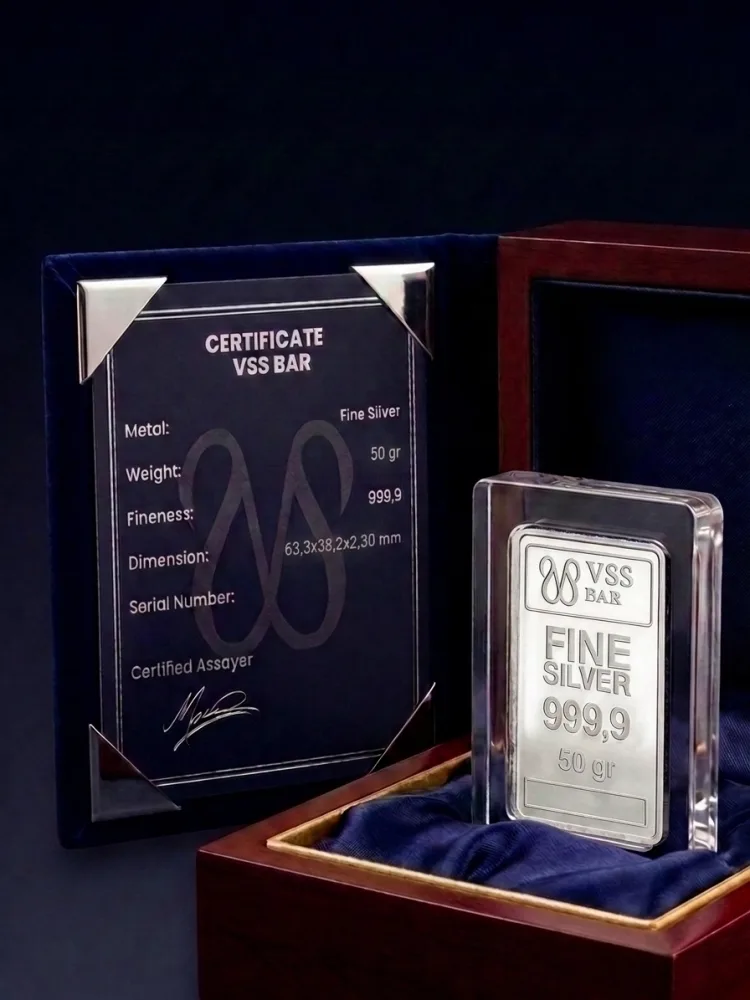 VSS Silver Bar 50 gram - Fine Silver 999.9